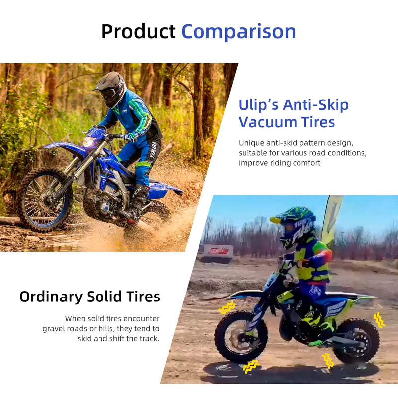 Загрузить изображение в просмотрщик галереи, Ulip 3.00-10 tubeless off-road dirt bike tire with PVR50 valve for Mini Trail Bike and motocross 49cc 50cc bikes.