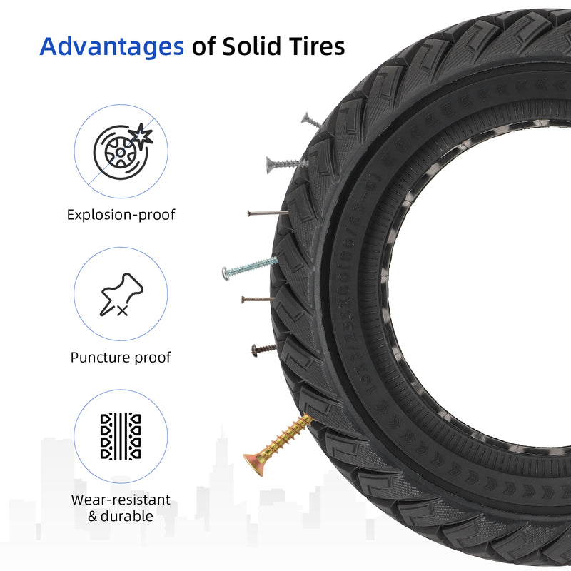 Загрузить изображение в просмотрщик галереи, ulip 10 x 3 Scooter Solid Tire 10 Inch Electric Scooter Wheels Replacement Accessories Suitable for Zero 10x Kaabo WOLF WARRIOR MANTIS Scooter 80/65-6,255 * 80 tire