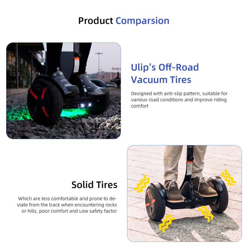 갤러리 뷰어에 이미지 로드, ulip (2 Pcs) 70/65-6.5 off-road tubeless scooter tire with valve 255 X 70 Tire Replacement for Ninebot Mini Pro Electric Balance Scooter