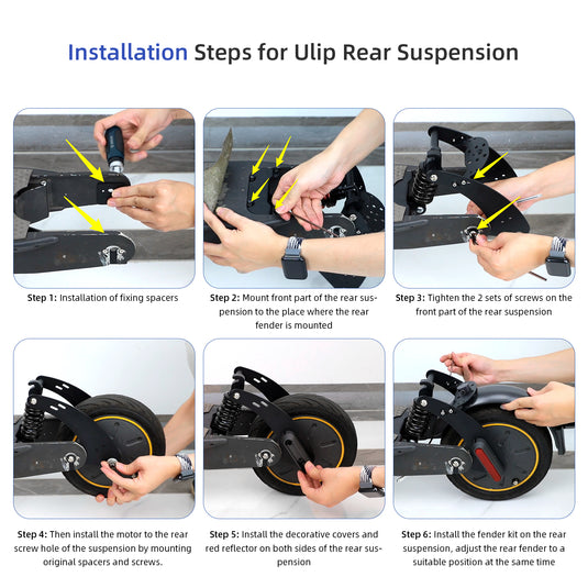 ulip Rear Suspension Upgrade Kit Shock Absorber for Segway Ninebot Max G30 G30LP G30E Electric Scooters with Rear Fender and turning signal Taillight