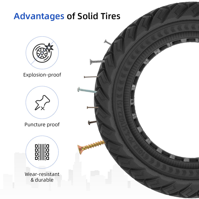 갤러리 뷰어에 이미지 로드, ulip 2 pack Scooter Solid Tire 10 Inch 10x2.7-6.5 Electric Scooter Wheels Replacement 70/65-6.5 Tire for Hover-1 Alpha evercross H5 Emove Cruise hiboy max3 Kugoo M4 Pro Zero 10x Dualtron