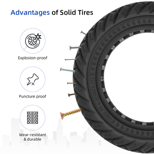 ulip 2 pack Scooter Solid Tire 10 Inch 10x2.7-6.5 Electric Scooter Wheels Replacement 70/65-6.5 Tire for Hover-1 Alpha evercross H5 Emove Cruise hiboy max3 Kugoo M4 Pro Zero 10x Dualtron
