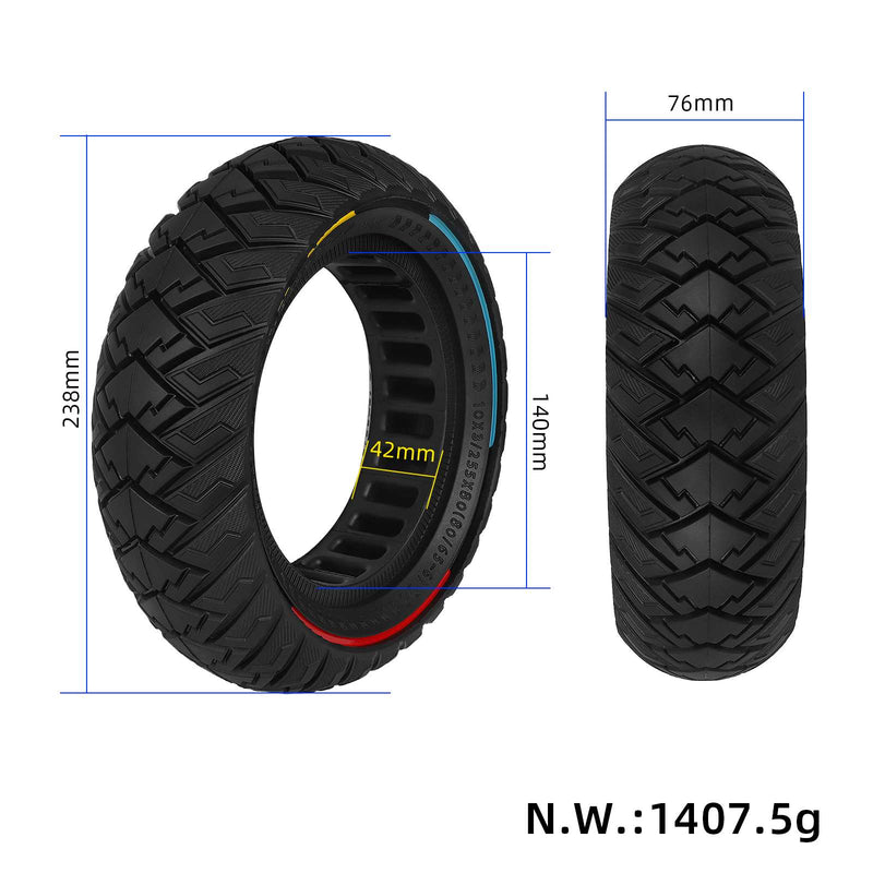 Cargue la imagen en el visor de la galería, 10 Inch 10x3 / 255x80 (80/65-6) Solid Tire with Tri-Color Rim Puncture-Proof for Zero 10X, Kugoo M4 Pro & Kaabo Mantis | ULIP