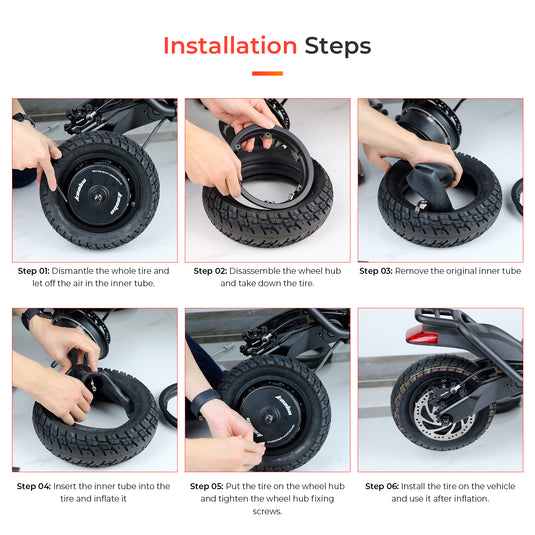 (2 Pack) 80/65-6 10x2.5 Inner Tube Replacement with 90 Degree for Kugoo M4 pro Speedual Zero 10X 255*80 Tires Scooter Thickened