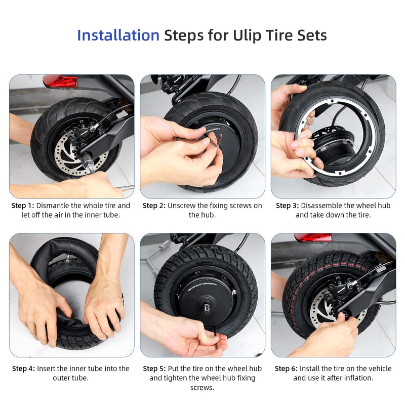 Загрузить изображение в просмотрщик галереи, Ulip 2-pack 255x80 off-road scooter tires with inner tubes for Zero 10X, Kugoo M4, Kaabo Mantis electric scooters, pneumatic style