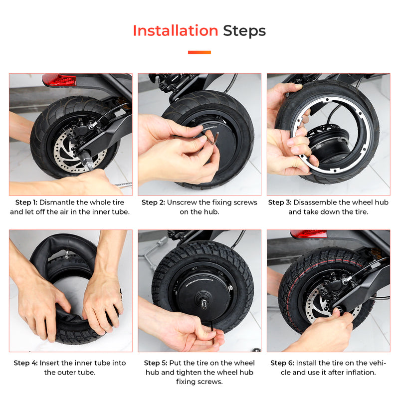 Load image into Gallery viewer, ulip (2 Pack) 80/65-6 Off Road Tire with Inner Tube Pneumatic Tyre for Nanrobot D6+ 2.0 D4+ 2.0 E-Scooter and other 80/65-6 Rear Front Wheel Tire Scooter