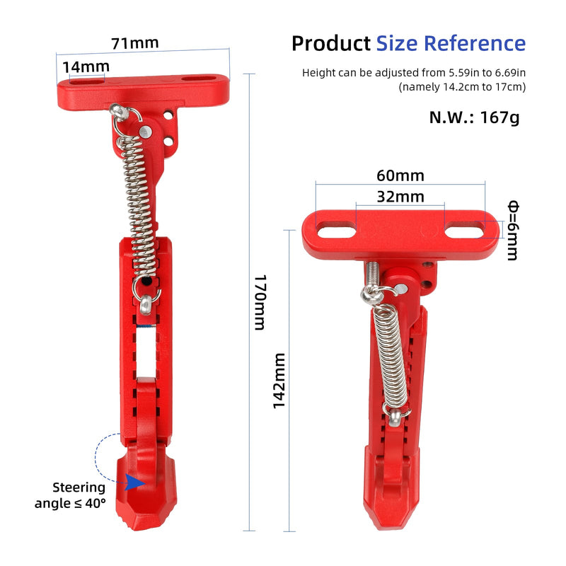 Load image into Gallery viewer, Ulip electric scooter kickstand support compatible with Gotrax G4, Hiboy S2 Pro, Xiaomi M365, and other models, showing adjustable feet.