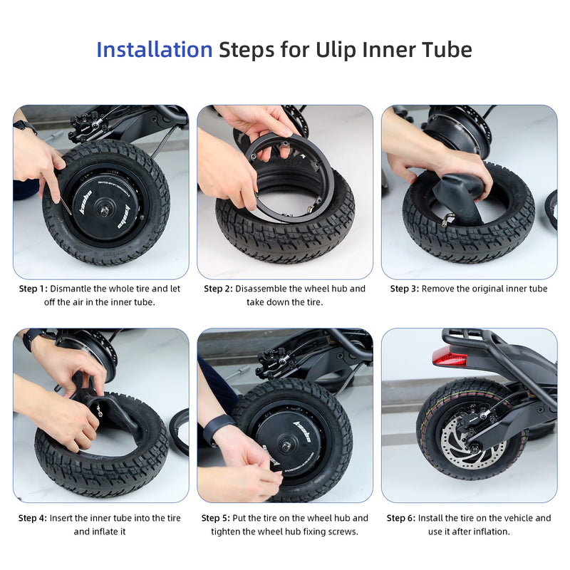 갤러리 뷰어에 이미지 로드, ulip (2-Pack) 10x2.5 Replacement Inner Tubes with 90 Degree for Nanrobot D4 plus D6+ Gotrax Gmax Ultra Mantis 10 Pro SE Kugoo M4 Zero 10X VSETT scooter