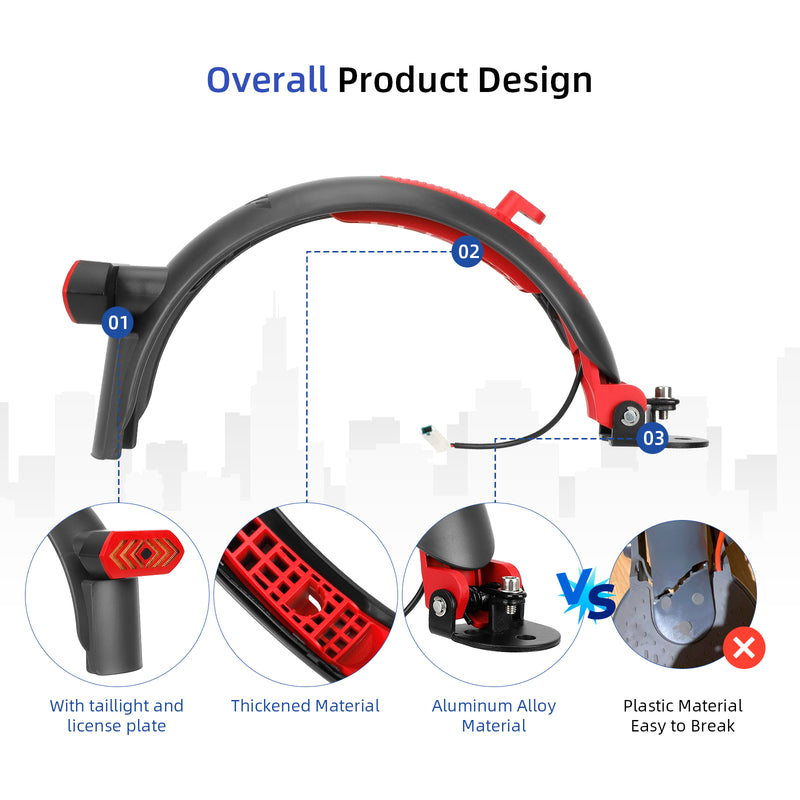 Cargue la imagen en el visor de la galería, Ulip Superior Rear Fender with aluminium with brake with turn signal tail light for Xiaomi M365 Pro Pro2 1S MI3 scooters Rear Mudguard Accessories