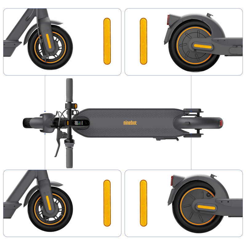 Cargue la imagen en el visor de la galería, Ulip waterproof reflective stickers for Segway Ninebot Max G30 electric scooter, enhancing visibility and safety with body reflectors.