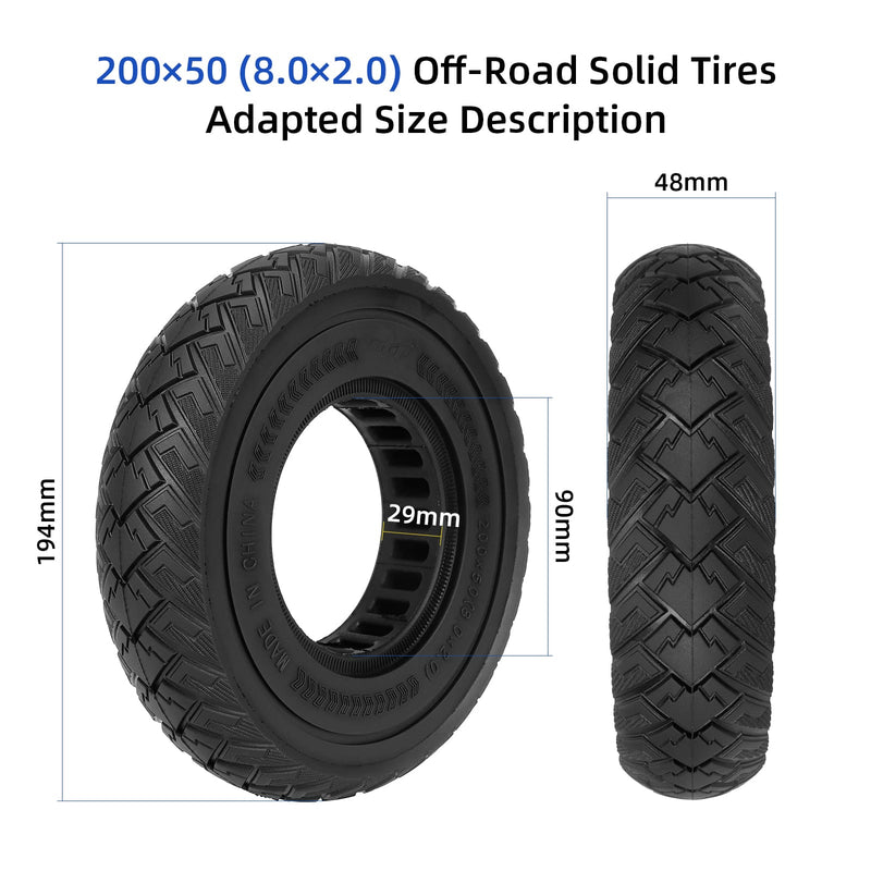 Загрузить изображение в просмотрщик галереи, Ulip 200x50 scooter solid tire for Razor E100, E125, E150, E175, E200, E200S, E225 electric scooters and dune buggies.