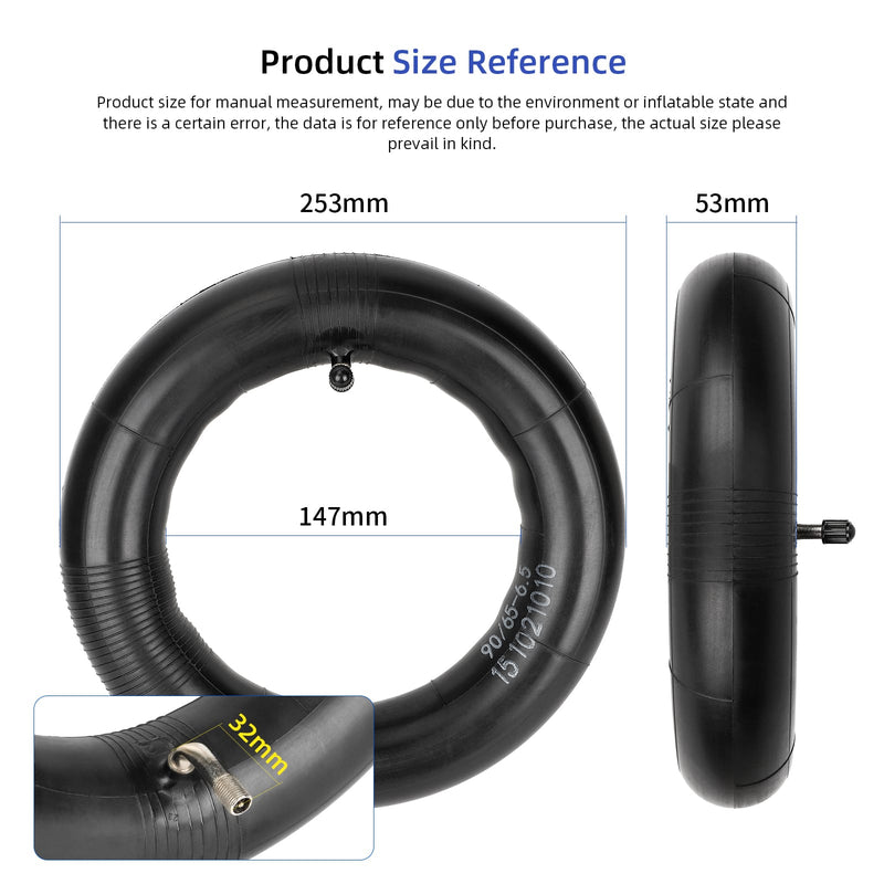 Загрузить изображение в просмотрщик галереи, Ulip 2-pack 90/65-6.5 replacement inner tubes with 90-degree valves for Dualtron Thunder, Speedual Plus, and 11-inch electric scooters.