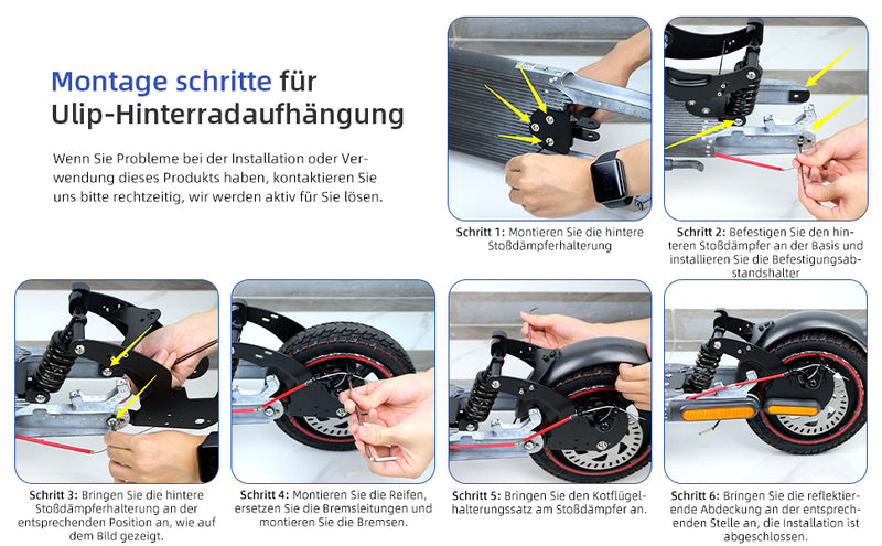 Load image into Gallery viewer, ulip Rear Suspension Upgrade Kit Shock Absorber for Xiaomi Electric Scooter 4 Pro with Rear Fender and Large Taillight