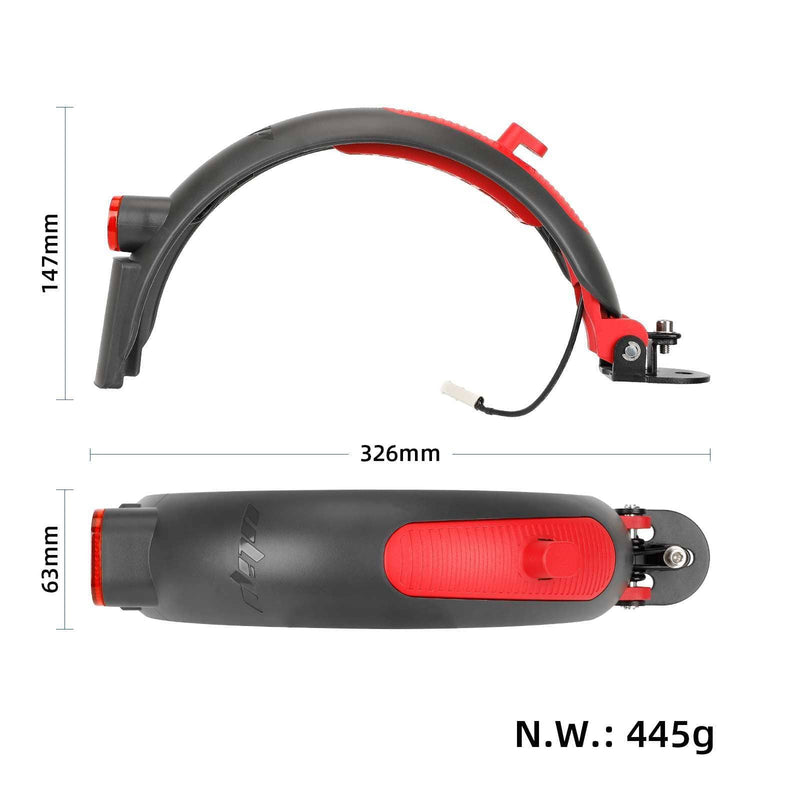 Загрузить изображение в просмотрщик галереи, Gray-red Ulip scooter rear fender with tail light brake for Xiaomi M365 Pro 2 1S, includes screws, compatible replacement part