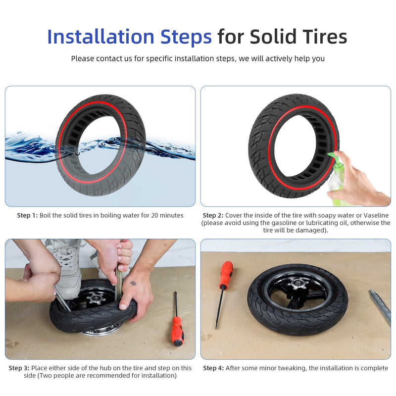 Загрузить изображение в просмотрщик галереи, Ulip 60/70-6.5 solid scooter tire, 10-inch, for electric scooters like Segway Ninebot Max G30, front or rear replacement wheel.