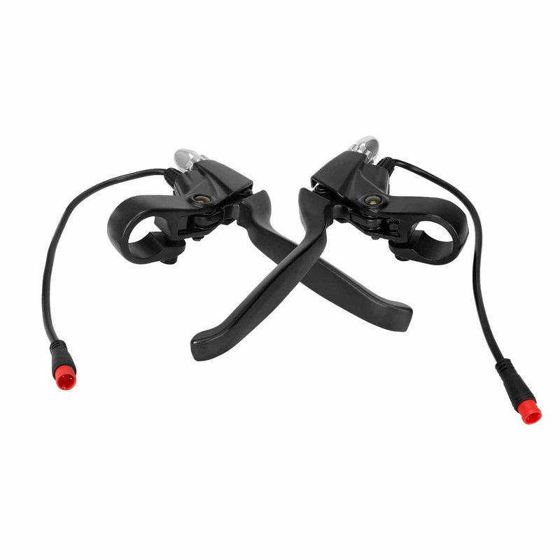 Загрузить изображение в просмотрщик галереи, Ulip scooter brake handle compatible with KUGOO M4 electric scooter, close-up of the black scooter brake lever in use