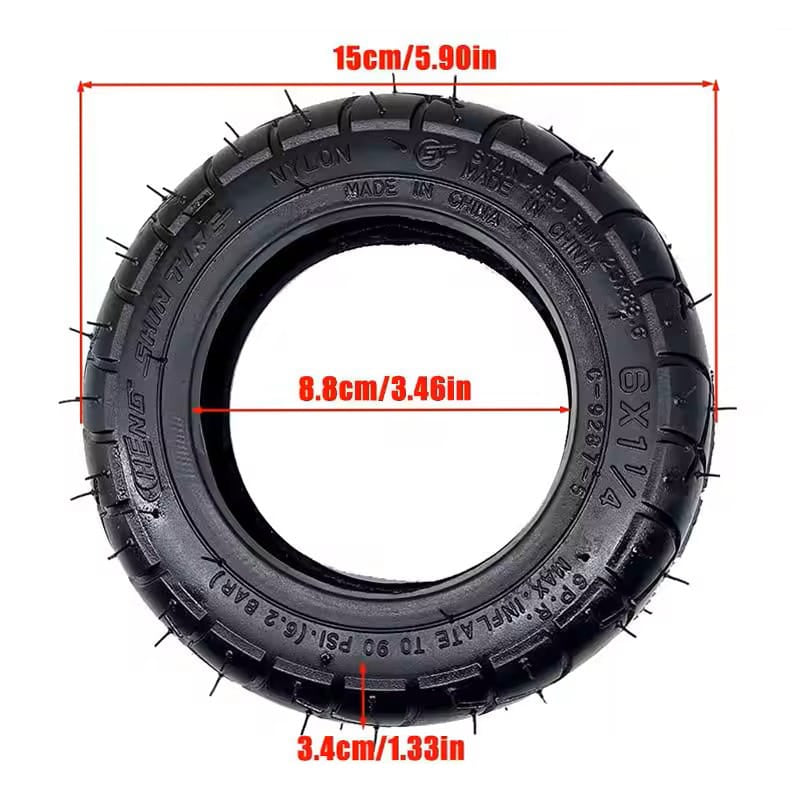 Chargez l'image dans la visionneuse de la galerie, 6x1 1/4 (6x1.25) Outer Tire 6 Inch for Small Surf Electric Scooter and Folding Bike | ULIP