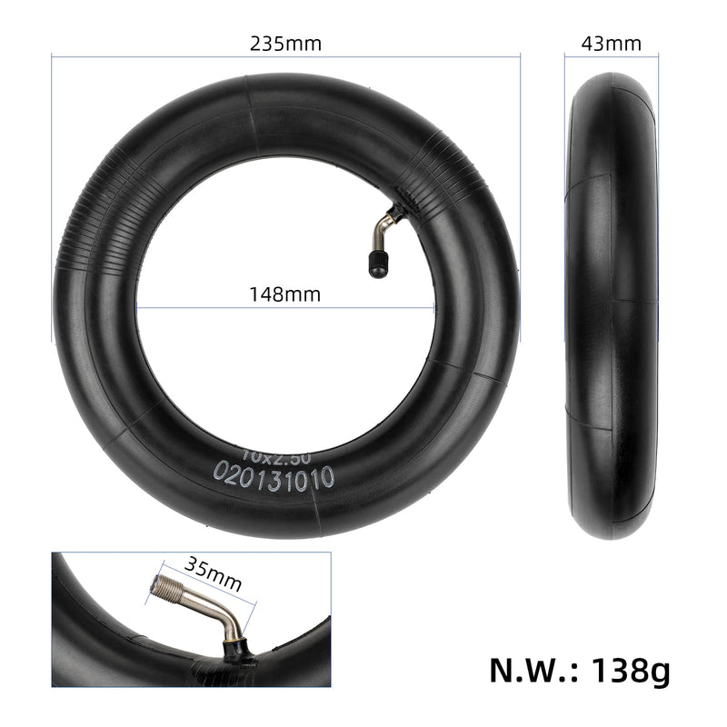 Cargue la imagen en el visor de la galería, 10x2.50 (10 Inch) Thickened Butyl Rubber Inner Tube with 45° Angled Valve | ULIP