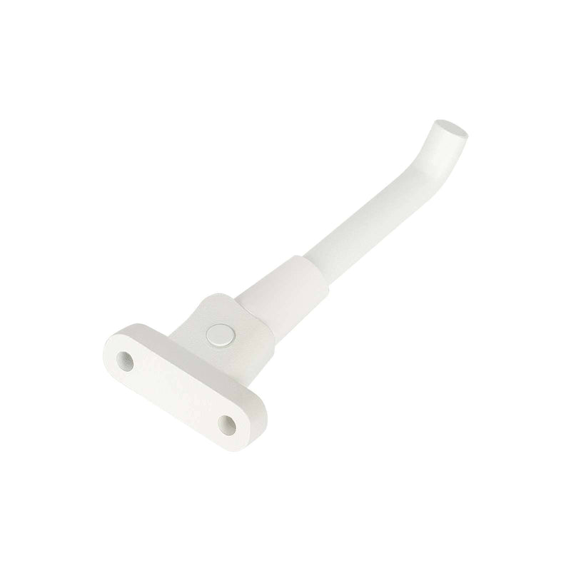 Загрузить изображение в просмотрщик галереи, White Xiaomi M365 scooter kickstand support replacement part, shown on electric scooter with parking stand feet in the image.