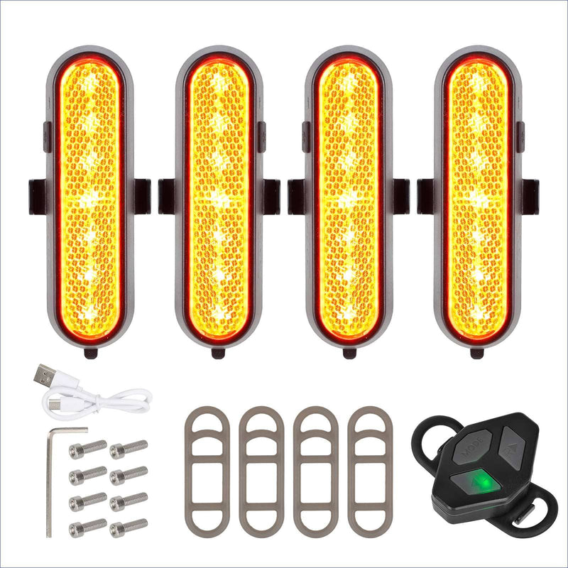 Laden Sie das Bild in Galerie -Viewer, 4-Pack Wireless Rechargeable Turn Signal Light Set with Remote for Xiaomi Ninebot Kukirin Dualtron | ULIP