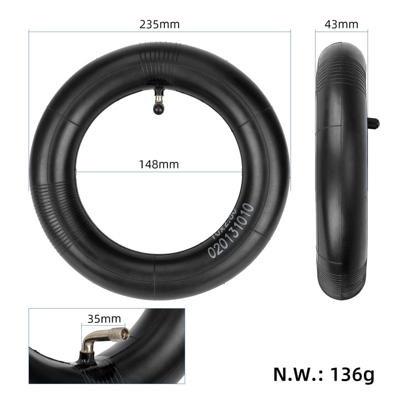 Cargue la imagen en el visor de la galería, 10 Inch 10x2.50 Reinforced Inner Tube with 90-Degree Bent Valve for Zero 10X & VSETT Electric Scooters | ULIP