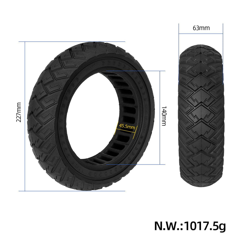 Load image into Gallery viewer, Ulip 1PCS 9.5x2.5 off-road solid tire for NIU KQI3 electric scooter, showing the durable rubber tire with tread pattern