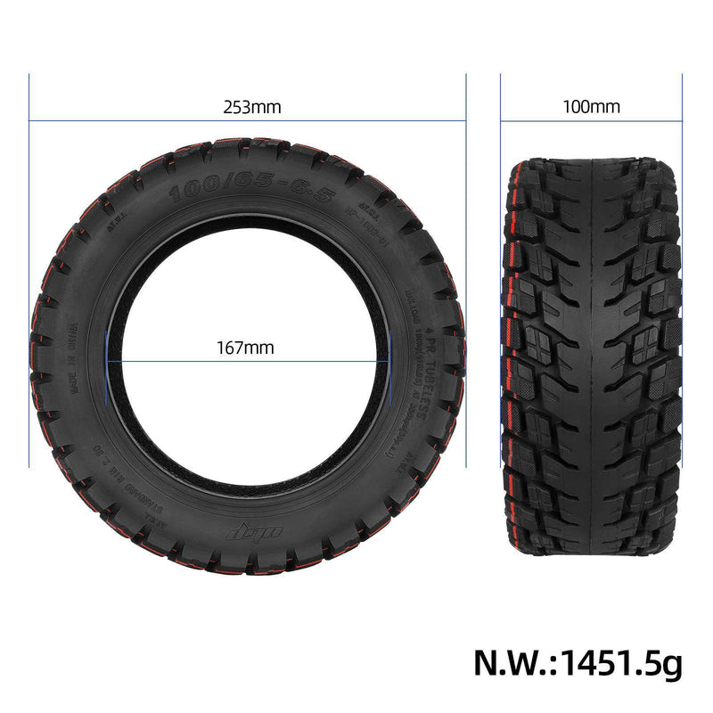 Загрузить изображение в просмотрщик галереи, Ulip 100/65-6.5 tubeless scooter tire with valve and built-in repair glue for VSETT 11+ and Dualtron 11-inch off-road scooters