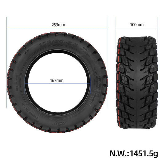 ulip (1 Stück) 100/65–6,5 schlauchloser Reifen mit Ventil mit integriertem Live-Kleber, reparierbar für VSETT 11+ ZERO 11X Dualtron Scooter und 11 Zoll Scooter selbstreparierender Offroad-Reifen