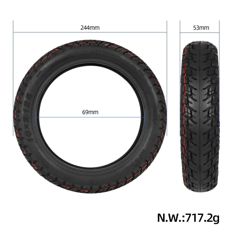 Загрузить изображение в просмотрщик галереи, Ulip 10x2.125 tubeless scooter tire with valve, built-in repair glue, for Segway F20, F25, F30, F40 off-road scooters.