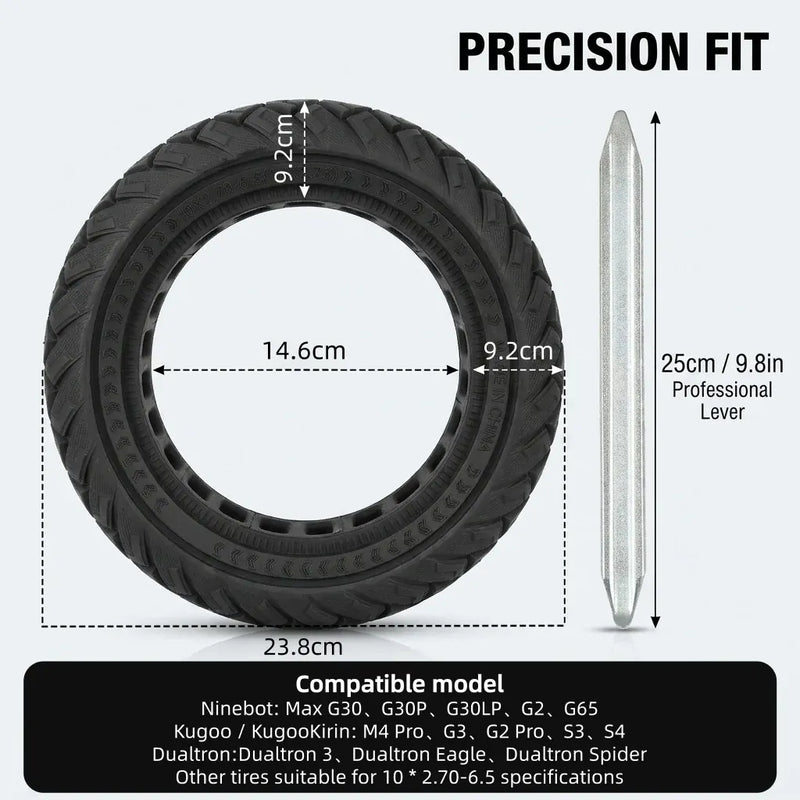 Cargue la imagen en el visor de la galería, 10 Inch 10x2.75 (10x2.70-6.5) Wings Off-Road Solid Tire with 25cm Crowbar for Kugoo G-booster, Emove Cruiser & Evercross | ULIP