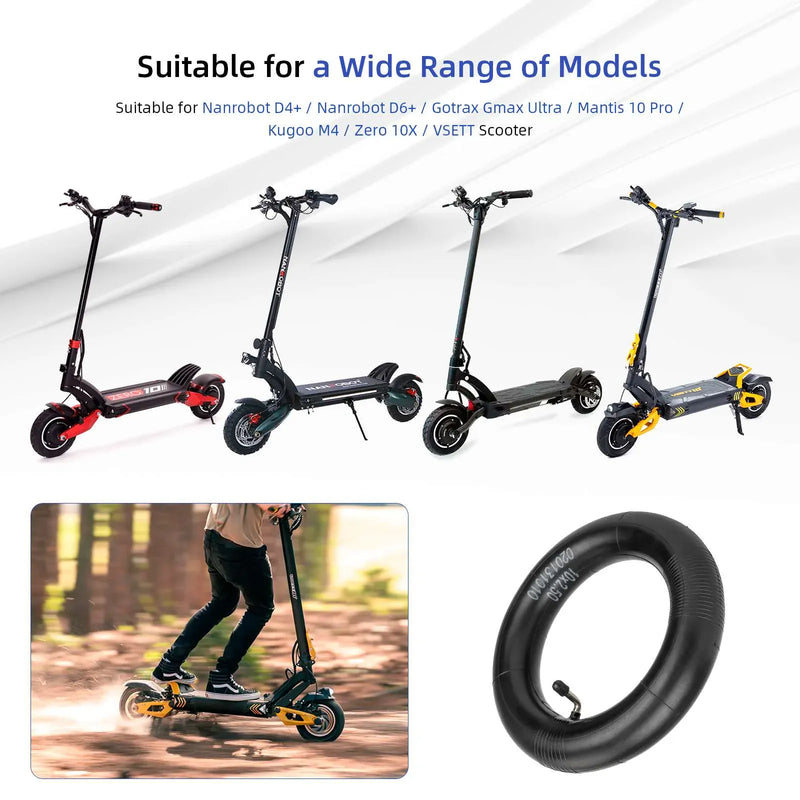 Chargez l'image dans la visionneuse de la galerie, 10 Inch 10x2.50 Reinforced Inner Tubes (2 Sets) with 90° Bent Valve & 2 Pry Bars for Zero 10X & VSETT Scooters | ULIP