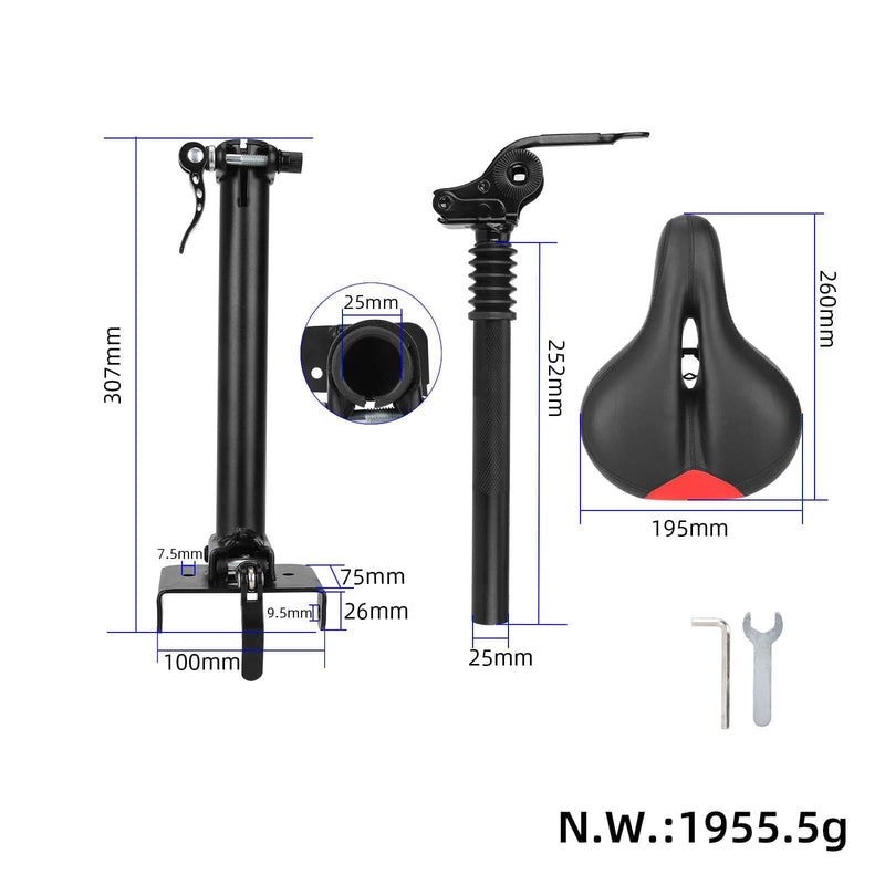 Laden Sie das Bild in Galerie -Viewer, Height Adjustable Foldable Seat with Shock Absorption for Kugoo M4 & M4 Pro | ULIP