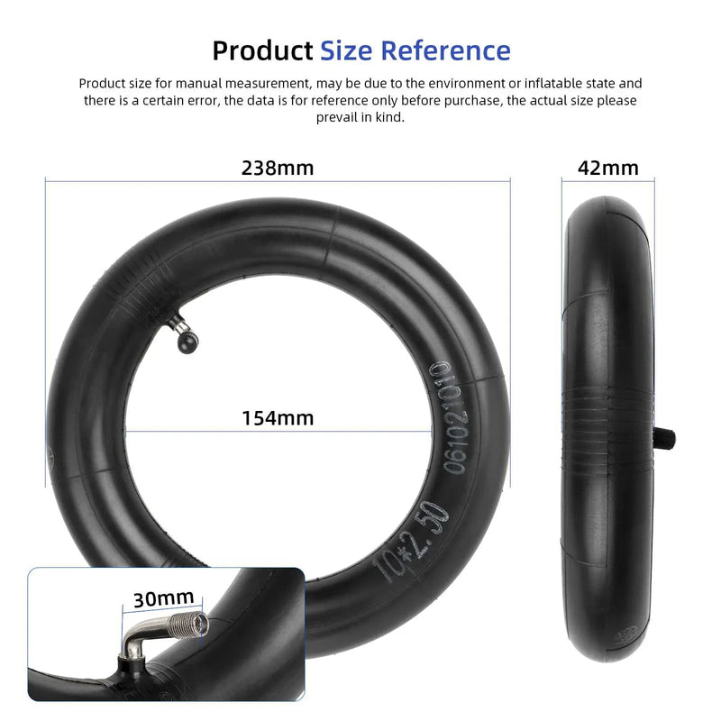 Chargez l'image dans la visionneuse de la galerie, 10 Inch 10x2.50 Reinforced Inner Tubes (2 Sets) with 90° Bent Valve & 2 Pry Bars for Zero 10X & VSETT Scooters | ULIP