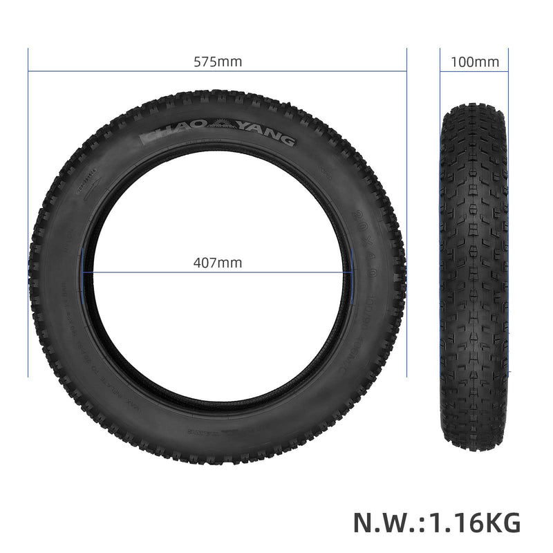 Chargez l'image dans la visionneuse de la galerie, 20 Inch 20x4.0 Extra Wide Fat Outer Tire Heavy Duty for Snow Bike & Beach Electric Vehicle | ULIP