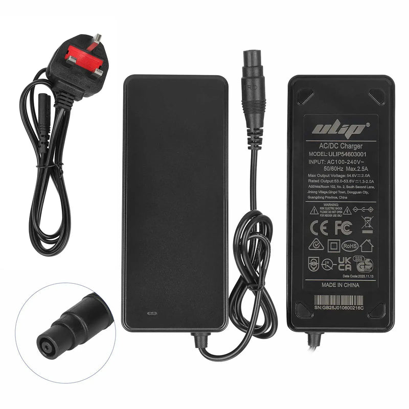 Cargue la imagen en el visor de la galería, 54.6V 2A Power Adapter Charger with O-Connector for Xiaomi 4 Pro Max & Ninebot Max G3 F3 GT ZT3 | ULIP