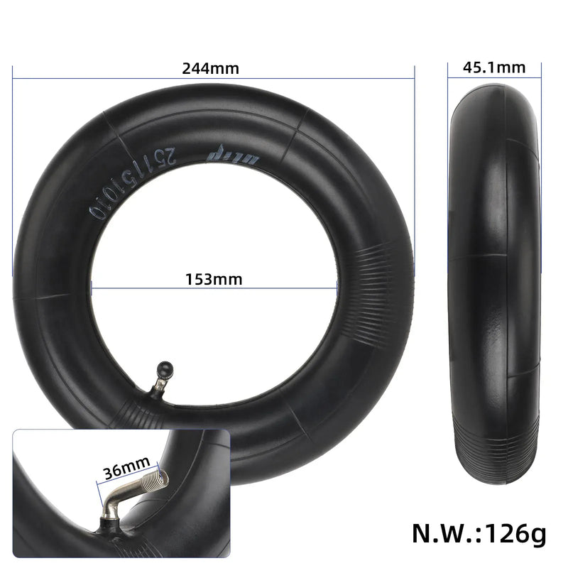 Laden Sie das Bild in Galerie -Viewer, 10 Inch 10x2.75-6.5 Reinforced Inner Tube with 90-Degree Bent Valve for Zero 10X & VSETT Electric Scooters | ULIP