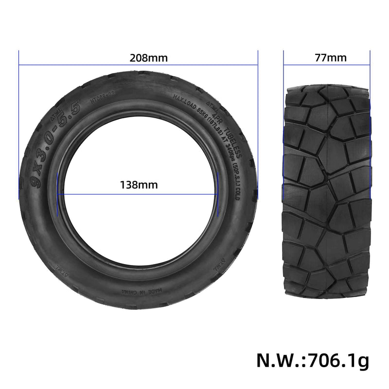 Cargue la imagen en el visor de la galería, 9x3.0-5.5 Off-Road Tubeless Tire 9 Inch Vacuum Tyre for Electric Scooter | ULIP