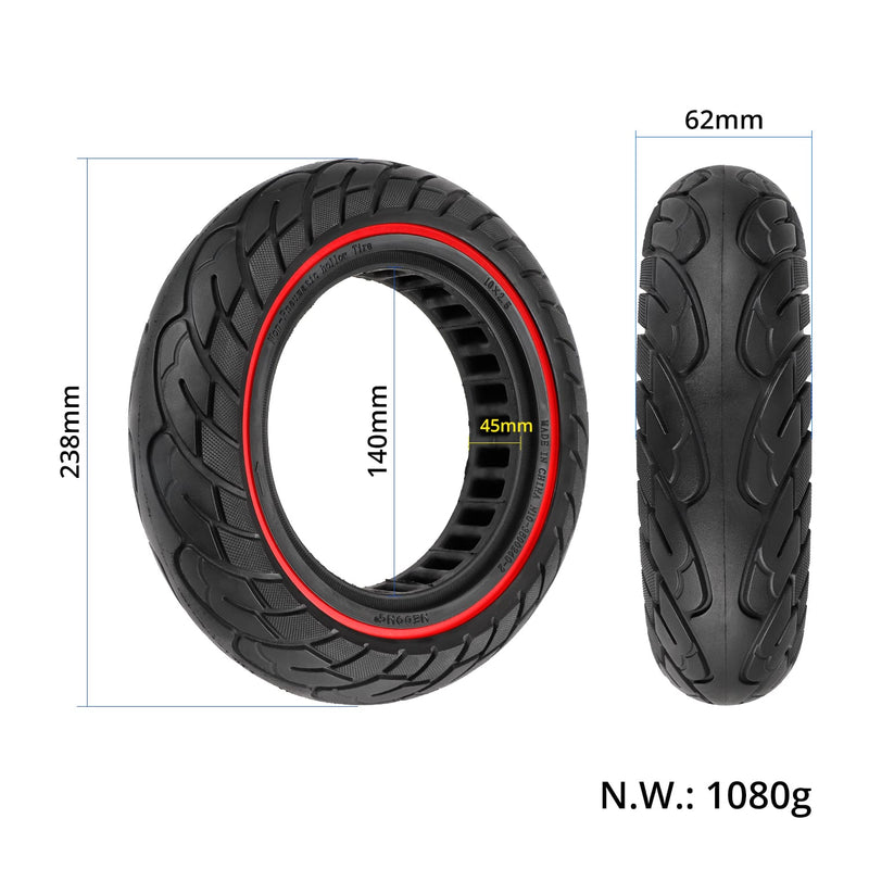Load image into Gallery viewer, 10x2.5 Hollow Damping Solid Tire 10 Inch with Red Circle for Segway Ninebot Max G30 / G30D | ULIP