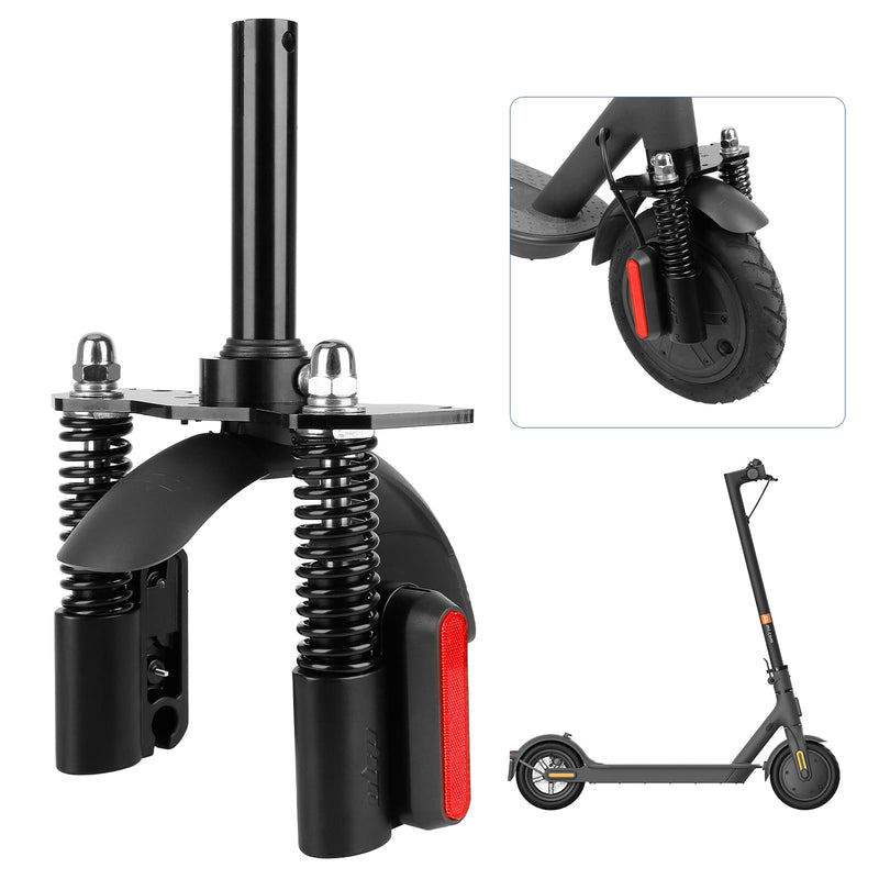 Load image into Gallery viewer, Electric scooter front fork shock absorber, black with red reflector, suspension upgrade kit