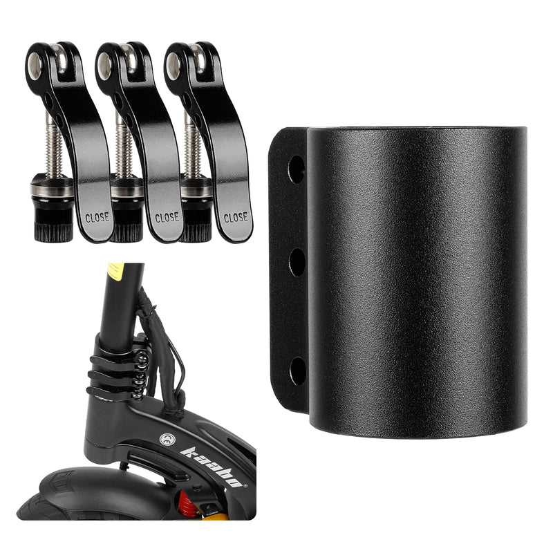 Laden Sie das Bild in Galerie -Viewer, Ulip reinforced locking clamp for Kaabo Mantis 10 electric scooter, foldable base fixation, quick release hose clip, black metal.