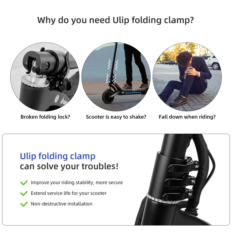 Load image into Gallery viewer, ulip Reinforced Locking Clamp for Kaabo Mantis 10 Electric Scooter Foldable Base Fixation Pole Stabilizer Accessory Quick Release Hose Clip Replacement Parts