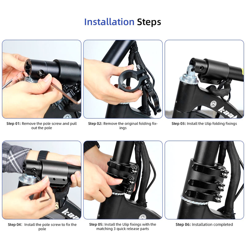 Laden Sie das Bild in Galerie -Viewer, Ulip reinforced locking clamp for Kaabo Mantis 10 electric scooter, foldable base fixation, quick release hose clip, replacement part
