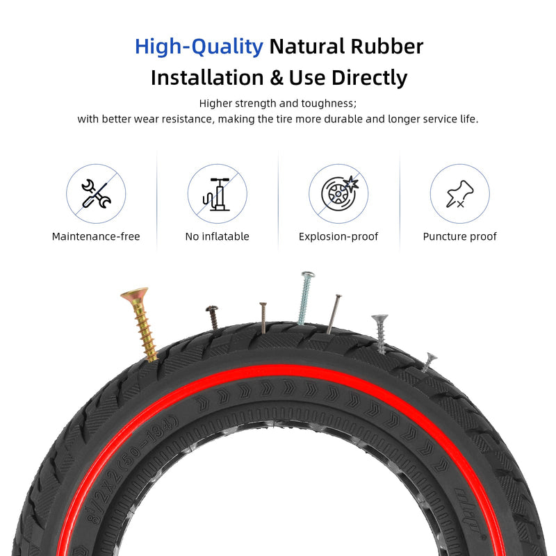 Cargue la imagen en el visor de la galería, Ulip 8.5x2 solid scooter tire set for VSETT 9, ZERO 9, Inokim Light 2 scooters, includes front and rear wheels.