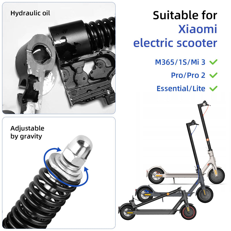Load image into Gallery viewer, Hydraulic shock absorber with adjustable spring for Xiaomi electric scooter models M365, 1S, Mi 3, Pro, Pro 2, Essential, Lite.