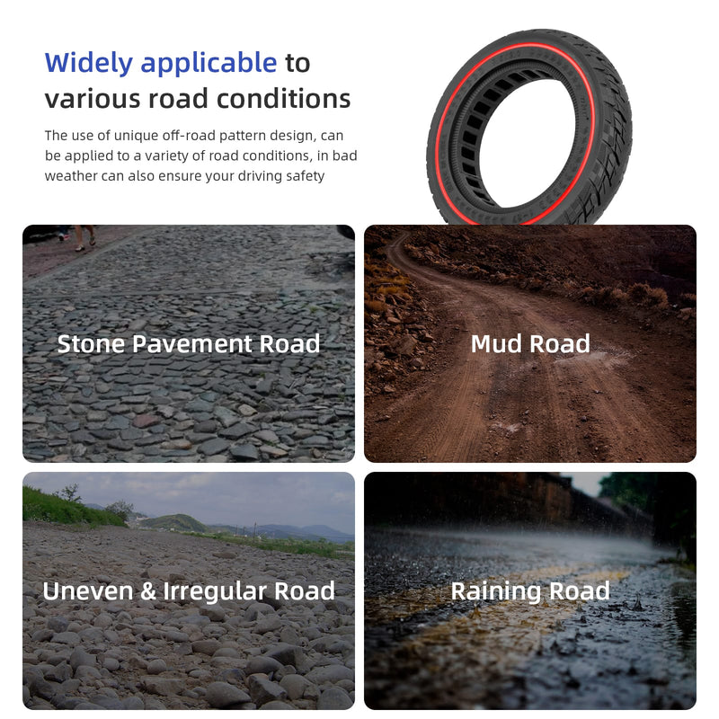 Load image into Gallery viewer, Ulip 9.5x2 solid rubber scooter tire for Xiaomi M365 Pro and 8.5 inch scooters, front and rear replacement wheels.