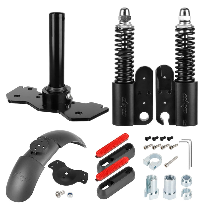 Load image into Gallery viewer, Electric scooter suspension kit with shock absorbers, fender, hardware, and reflectors