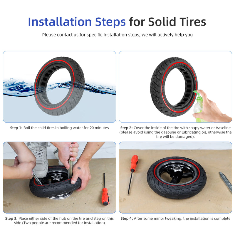 갤러리 뷰어에 이미지 로드, ulip Solid Scooter Tire 8.5 inch Rubber Tire 50/75-6.1 Front and Rear Wheels Replacement for Xiaomi M365 Pro Pro2 1S MI3 and 8.5 inch Scooters
