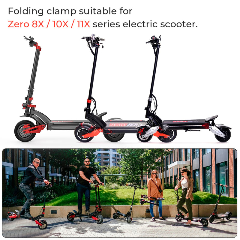 Load image into Gallery viewer, Ulip folding clamp for electric scooter, made of aluminum alloy, securing vertical rod on Zero 8X 10X 11X series scooter accessories