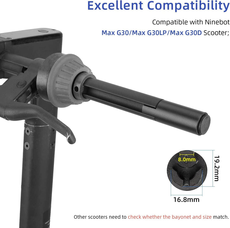 Cargue la imagen en el visor de la galería, Ulip e-scooter handlebar grips and extender kit with holding dashboard, phone mount, and rearview mirror for Segway Ninebot Max G30