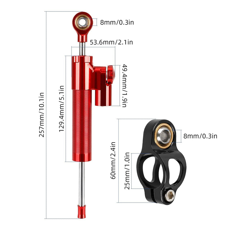 Load image into Gallery viewer, Ulip steering damper tube in red for Zero 10X electric scooter, stabilizer to reduce wobbling during high-speed riding.
